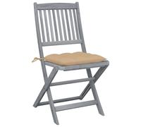 vidaXL Chaises de jardin pliantes 2 pcs. avec coussins en bois massif d'acacia