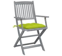 vidaXL Chaises de jardin pliantes 2 pcs. avec coussins en bois massif d'acacia