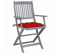 vidaXL Chaises de jardin pliantes 2 pcs. avec coussins en bois massif d'acacia