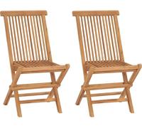 vidaXL Chaises de jardin pliantes 2 pcs. Bois massif teck
