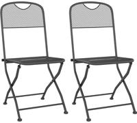 vidaXL Chaises de jardin pliantes 2 pcs. grillage déployé anthracite