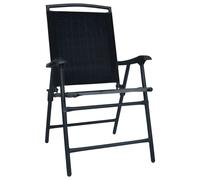 vidaXL Chaises de jardin pliantes Textilène – Lot de 2 – Noir
