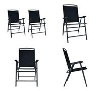 vidaXL Chaises de jardin pliantes 2 pcs. Textilene Noir - Chaise de jardin - Chaises de jardin - Chaise pliante