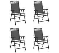 vidaXL Chaises de jardin pliantes 4 pcs. Acier gris et textilène