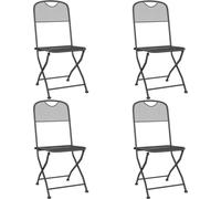 vidaXL Chaises de jardin pliantes Grillage déployé Lot de 4 Anthracite
