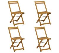 vidaXL Chaises de Jardin Pliantes 4 pcs Naturel 40 x 53 x 80 cm, Mobilier Acacia, Style Rustique, Chaise de Jardin Pliante, siège Compact pour extérieur Chic