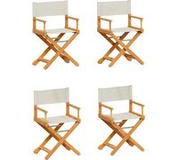 vidaXL Chaises de jardin pliantes 4 pcs. Tissu blanc crème
