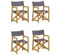 vidaXL Chaises de jardin pliantes 4 pcs. Tissu gris foncé