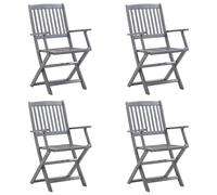 vidaXL Chaises de jardin pliantes 4 pièces avec coussins en bois massif d'acacia