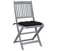 vidaXL Chaises de jardin pliantes 4 pièces avec coussins en bois massif d'acacia