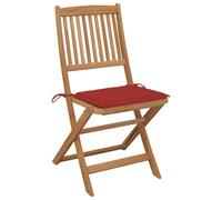 vidaXL Chaises de jardin pliantes 4 pièces avec coussins en bois massif d'acacia