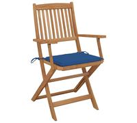 vidaXL Chaises de jardin pliantes 4 pièces avec coussins en bois massif d'acacia