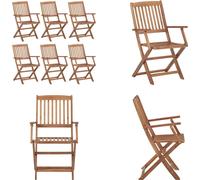 vidaXL Chaises de jardin pliantes 6 pcs. Acacia massif - Chaise de jardin - Chaises de jardin - Chaise pliante