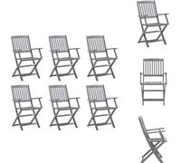 vidaXL Chaises de jardin pliantes 6 pcs. Acacia massif - Chaises de jardin