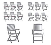 vidaXL Chaises de jardin pliantes 6 pcs. avec coussin Bois massif Acacia - Chaise de jardin - Chaise de jardin en bois - Holz Gartenstühle