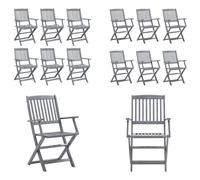 vidaXL Chaises de jardin pliantes 6 pcs. avec coussin Bois massif Acacia - Chaise de jardin - Chaise de jardin en bois - Holz Gartenstühle