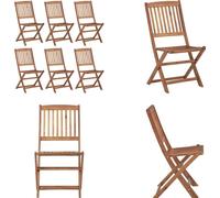 vidaXL Chaises de jardin pliantes 6 pcs. Bois massif acacia - Chaise de jardin - Chaises de jardin - Chaise pliante