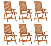 vidaXL Chaises de jardin pliantes 6 pcs. Bois massif d'eucalyptus