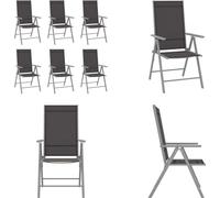 vidaXL Chaises de jardin pliantes 6 pcs. Textilene Noir - Chaise de jardin - Chaise pliante - Chaise pliante