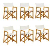 vidaXL Chaises de jardin pliantes 6 pcs. Tissu blanc crème