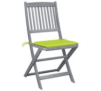 vidaXL Chaises de jardin pliantes 6 pièces avec coussin en bois massif d'acacia