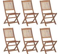 vidaXL Chaises de jardin pliantes 6 pièces avec coussins en bois massif d'acacia