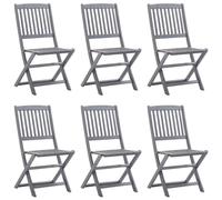 vidaXL Chaises de jardin pliantes 6 pièces avec coussins en bois massif d'acacia
