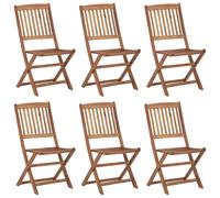 vidaXL Chaises de jardin pliantes 6 pièces avec coussins en bois massif d'acacia