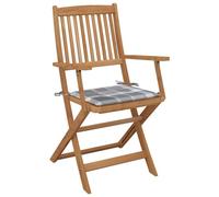 vidaXL Chaises de jardin pliantes 6 pièces avec coussins en bois massif d'acacia
