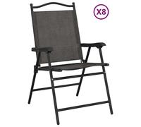 vidaXL Chaises de jardin pliantes 8 pcs. Acier gris et textilène
