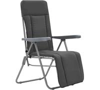 vidaXL Chaises de jardin pliantes avec coussins 2 pcs. Gris