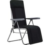 vidaXL Chaises de jardin pliantes avec coussins 2 pcs. noir