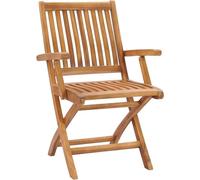 vidaXL Chaises de jardin pliantes avec coussins 4 pcs Bois massif teck