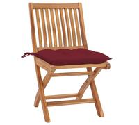 vidaXL Chaises de jardin pliantes avec coussins 4 pcs. Bois massif teck