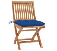 vidaXL Chaises de jardin pliantes avec coussins 4 pcs. Bois massif teck
