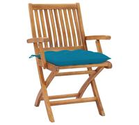 vidaXL Chaises de jardin pliantes avec coussins 6 pcs. Bois massif teck