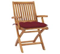 vidaXL Chaises de jardin pliantes avec coussins 6 pcs. Bois massif teck
