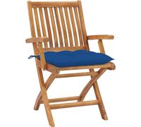 vidaXL Chaises de jardin pliantes avec coussins 6 pcs. Bois massif teck