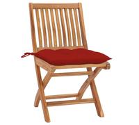vidaXL Chaises de jardin pliantes avec coussins 8 pcs. Bois massif teck