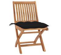 vidaXL Chaises de jardin pliantes avec coussins 8 pcs. Bois massif teck