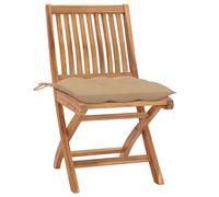 vidaXL Chaises de jardin pliantes avec coussins 8 pcs. Bois massif teck