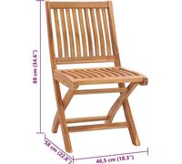 vidaXL Chaises pliantes de jardin avec coussins bois massif teck Lot de 8