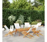 vidaXL Chaises de jardin pliantes - Bois massif