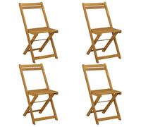 vidaXL Chaises de jardin pliantes, lot de 4, couleur naturelle, 40 x 53 x 80 cm