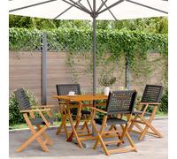 vidaXL Chaises de jardin pliantes lot de 4 - Poly rotin