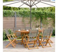 vidaXL Chaises de jardin pliantes lot de 6 - Gris