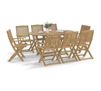 vidaXL Chaises de jardin, lot de 8, pliables, 54 x 61 x 88 cm, bois massif d'acacia