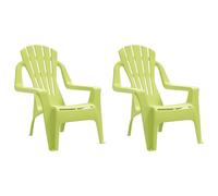 vidaXL Chaises de jardin pour enfants - lot de 2 - PP aspect bois Vert 37x34x44 cm