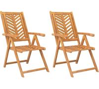vidaXL Chaises de jardin Réglables 2 pcs. Bois massif acacia