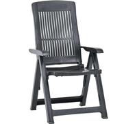 vidaXL Chaises de jardin réglables en plastique anthracite - Lot de 2